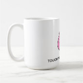 hello文字ピンクの小さな猫の子猫スマイル漫画 コーヒーマグカップ (左)