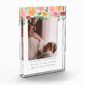 Hello新生児フォトピパーソナライズされたックフラワー フォトブロック (左)