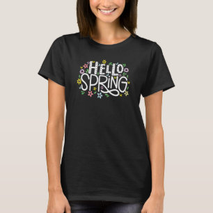 Hello春の花開花フローラSprの初日 Tシャツ