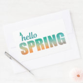Hello春の長方形のシール。 長方形シール (封筒)
