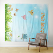 Hello春フォトパーティー背景 タペストリー (インサイチュ(横))