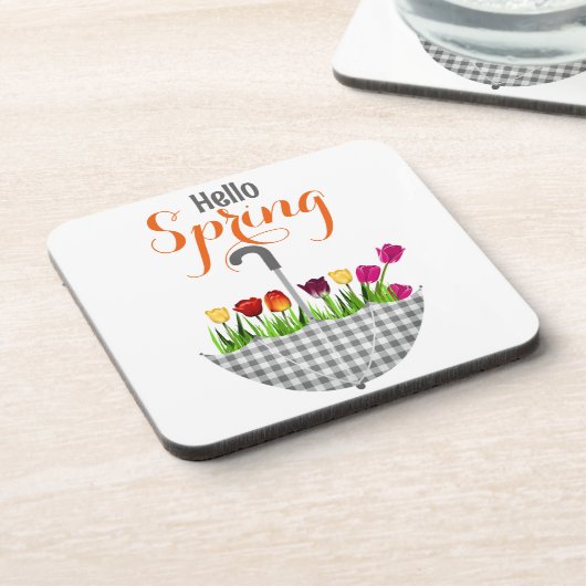 HELLO春引用文チューリップフローラ コースター (左側)