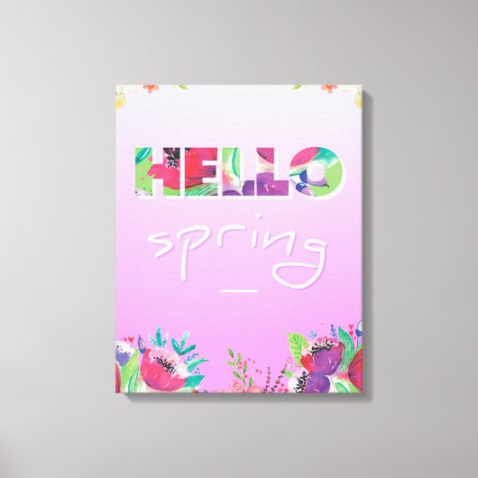 Hello春、花、キャンバス キャンバスプリント (正面)