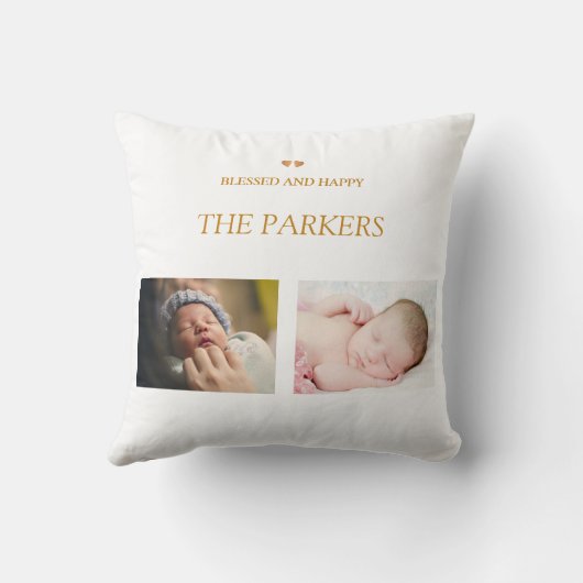 HELLO生まれたばかりのタイポグラフィフォト照合子供部屋 クッション (裏面)