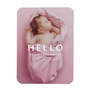HELLO生まれたばかりのベビー写真誕生発表磁石 マグネット