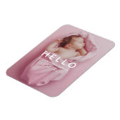 HELLO生まれたばかりのベビー写真誕生発表磁石 マグネット (左側)