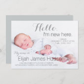 Hello男の赤ちゃんの誕生のお知らせ 案内状 (正面/裏面)