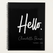 Hello白黒ミニマルモダンリスト プランナー手帳 (正面)