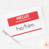 HELLO私の代名詞は彼/彼ステッカー 長方形シール (封筒)