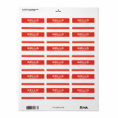 hello私の名前タグ ラベル (フルシート)