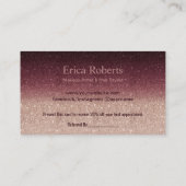 Hello美しいバラ金ゴールドグラデーションサロン紹介 紹介カード (裏面)