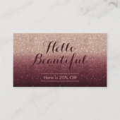 Hello美しいバラ金ゴールドグラデーションサロン紹介 紹介カード (正面)