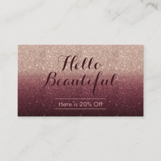 Hello美しいバラ金ゴールドグラデーションサロン紹介 紹介カード (正面)