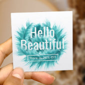 Hello美しいモダンティール（緑がかった色）羽サロン紹介 紹介カード