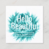 Hello美しいモダンティール（緑がかった色）羽サロン紹介 紹介カード (正面)