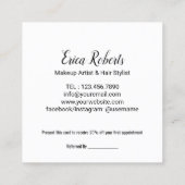 Hello美しいモダンティール（緑がかった色）羽サロン紹介 紹介カード (裏面)