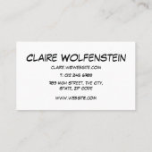 HELLO音声バブルおもしろいモダン漫画ブック 名刺 (裏面)