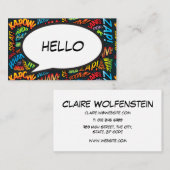 HELLO音声バブルおもしろいレトロ漫画ブック 名刺 (正面/裏面)