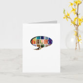 HELLO音声バブルタイポグラフィグリーティングカード カード (黄色い花)