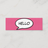 HELLO音声認識バブルおもしろいレトロ漫画ブック スキニー名刺 (正面)