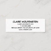 HELLO音声認識バブルおもしろいレトロ漫画ブック スキニー名刺 (裏面)