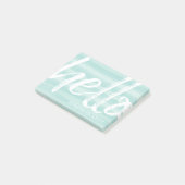 Hello – およモダンびお洒落-ティール(緑がかった色)の水色 ポストイット (アングル)