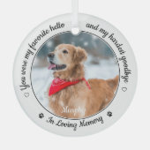 Hello お気に入りの Sistly Good Good Photo Pet Memorial ガラスオーナメント (正面)