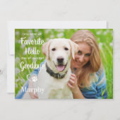 Hello お気に入りの Sistly Goodbyeペット記念写真 サンキューカード (正面)