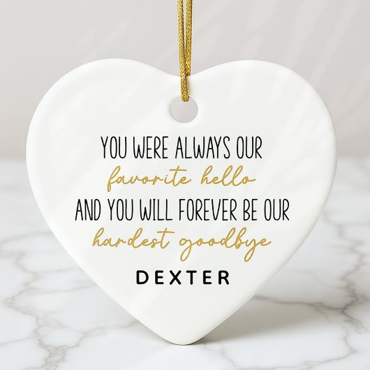 Hello お気に入りの Sistly Goodbyeペット記念写真 セラミックオーナメント