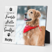 Hello お気に入りの Sistly Goodbyeペット記念写真 フォトプラーク (側面)