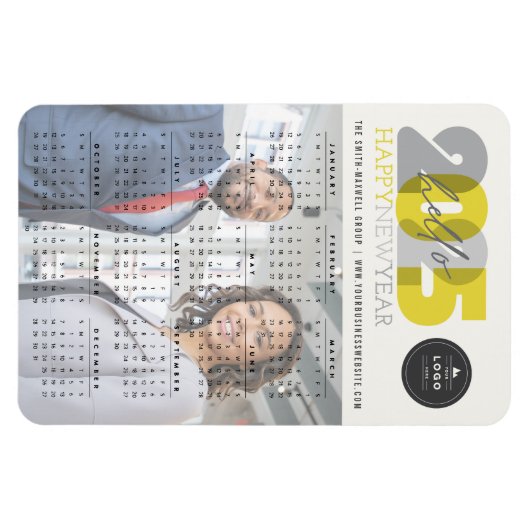 Hello はっきりした 2025カレンダー年始のフォトマグネット マグネット (横)