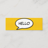 HELLO スピーチバブル 楽しいレトロ漫画 スキニー名刺 (正面)