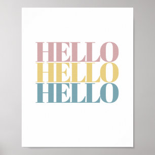 Hello モダン Colorはっきりした Minimalistポスター ポスター