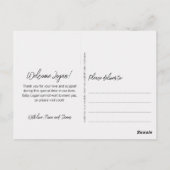 Hello モダン Two Photos Birth Announcement ポストカード (裏面)