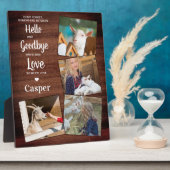 Hello 素朴 Goodbye Pet記念記念キープサケ4写真 フォトプラーク (側面)