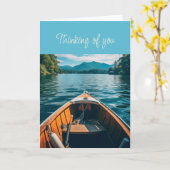 Hello 考え's of You Boating on Lake カード (黄色い花)