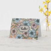 Hello 考え's of You Pink and Blue 色彩の鮮やか Flower カード (黄色い花)