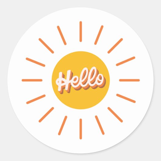 Hello 輝く Sunステッカー ラウンドシール (正面)