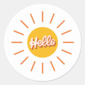 Hello 輝く Sunステッカー ラウンドシール (正面)