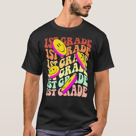 Hello 1年生先生新学期レトロ tシャツ (正面)