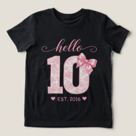 Hello 10 バースデー | ピンク Hello 10 カスタムイヤー トライブレンドＴシャツ