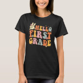 Hello 1st First Grade First Day Back To School Gro Tシャツ (正面)