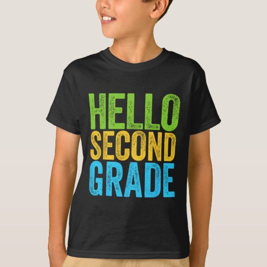 Hello 2年生おもしろい2年生新学期 tシャツ (正面)