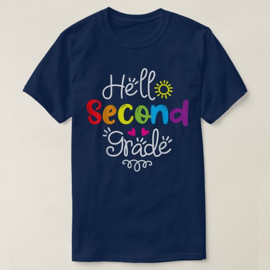 Hello 2年生おもしろい2年生新学期Gi Tシャツ (デザイン正面)
