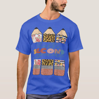 Hello 2年生おもしろいLeopard Pencil Back To Sc Tシャツ