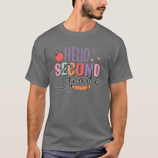 Hello 2年生チーム2年生先生戻る tシャツ (正面)