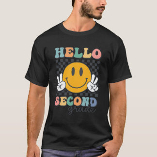 Hello 2年生レトロスマイルチーム2年生バック tシャツ