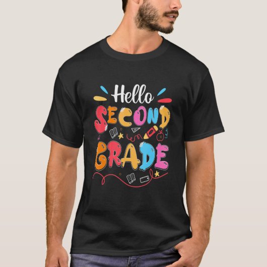 Hello 2年生2年生新学期教え tシャツ (正面)