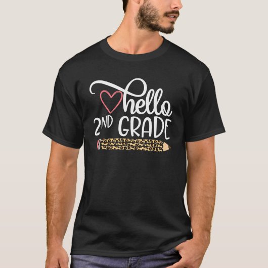 Hello 2年生Leopard先生学生Sに戻る Tシャツ (正面)