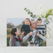 Hello 2021 2フォトメッセージスクリプトハッピーニューイヤー シーズンカード (スタンド正面)